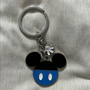Disney Silver Mickey Mouse Keychain with Glove Charm
